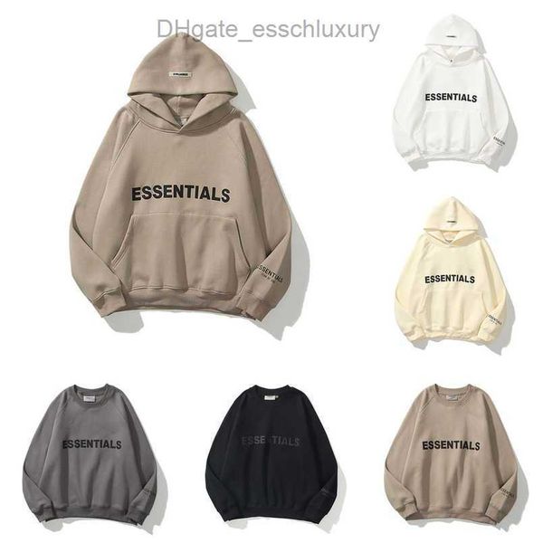 

ess men's luxury sweatshirts jackets hoodies men women essentials chest letter sweater sportswear hooded casual pullover couple jacket, Black