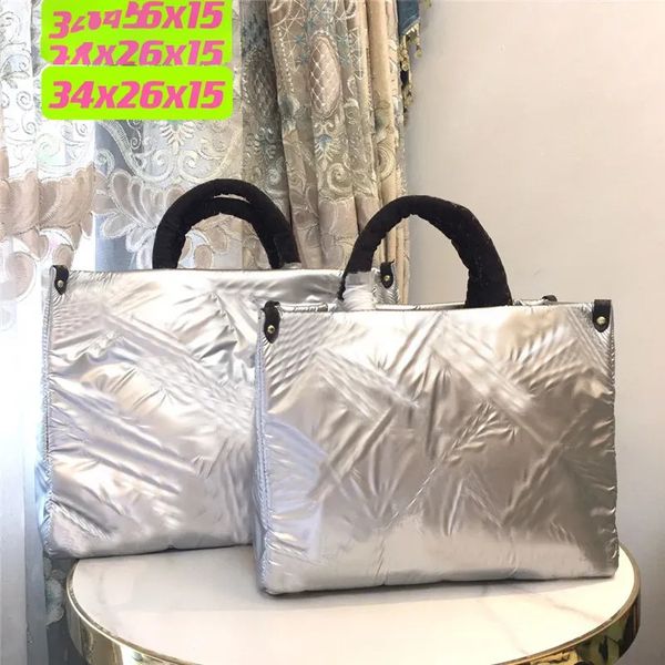 

winter pillow bag mm gm totes bags cotton two handle handbag padded nylon monograms long strap shoulderbag designer flap