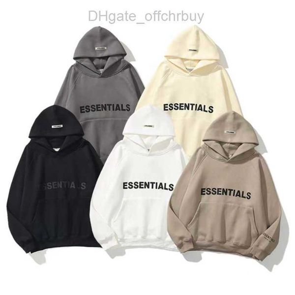 

luxury ess men's sweatshirts jackets hoodies men women essentials chest letter sweater sportswear hooded casual pullover couple jacket, Black