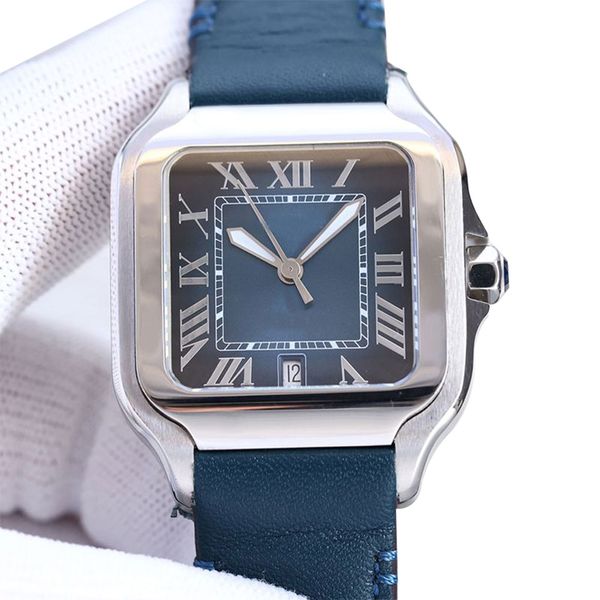 

automatic mens mechanical watch 40mm comfortable leather strap classic business men watches perfect quality orologi di lusso, Slivery;brown