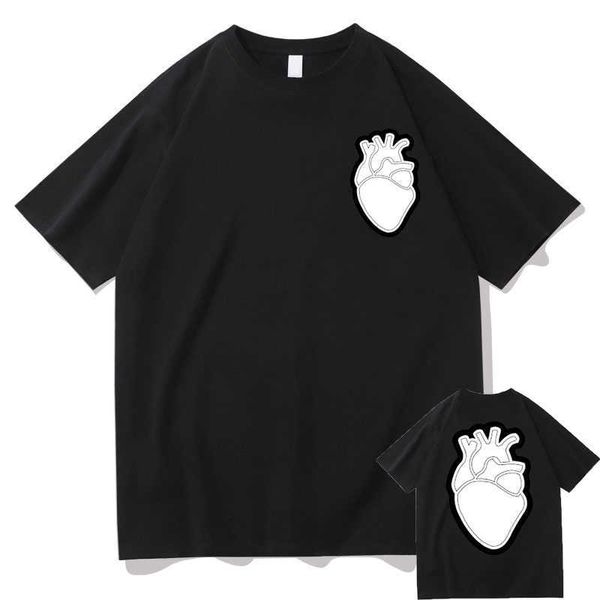 

men's t-shirts qlf only family pnl tshirt heart printed t shirts men women oversized casual tee short sleeve man vintage personality t-, White;black