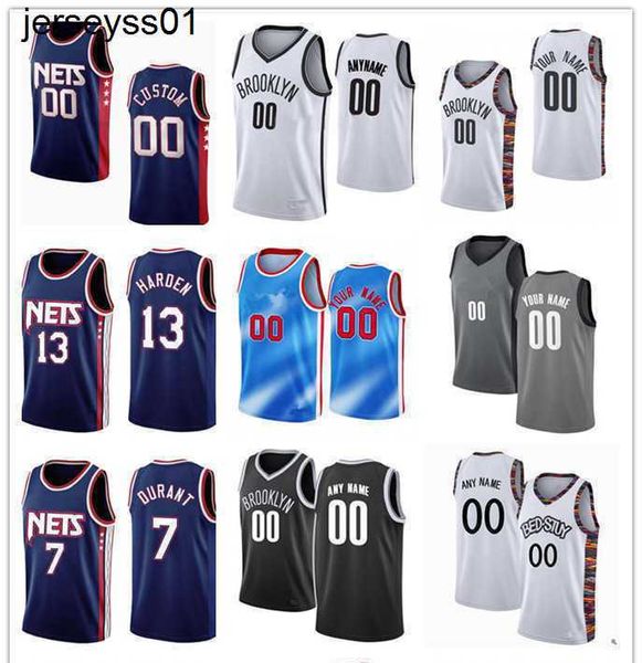 

75th custom jersey men women youth 7''durant james 13 harden kyrie 11''irving patty 8 mills brooklyn''nets&#03, Black;red