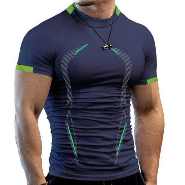 

men's t-shirts men running compression t-shirt short sleeve sport tees gym fitness male jogging tracksuit quick drying athletic shirt, White;black