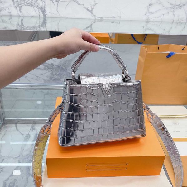 

bags totes handbag designer bag women classic imitation famous brand multicolor leather letter splicing shoulder bag fashion chain style par