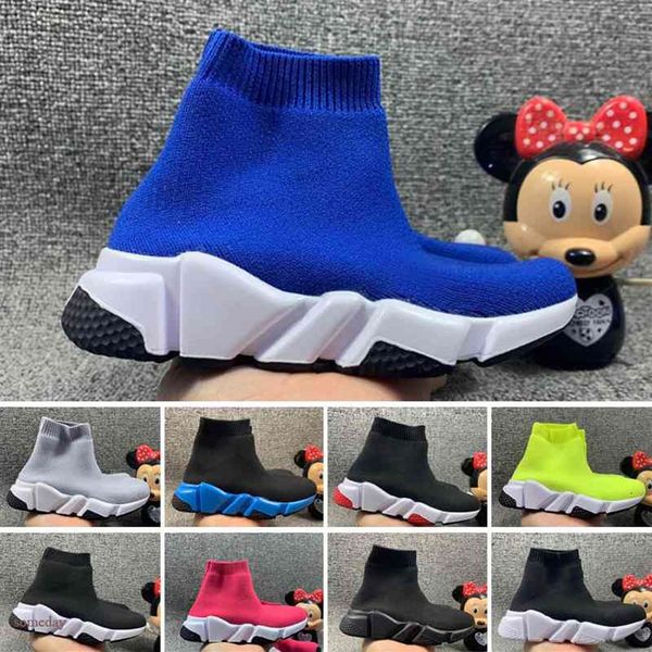 

whole sell childrens kid shoes vetements crew sock runner trainers kids hight sneakers boot eur 24-35302j, Black