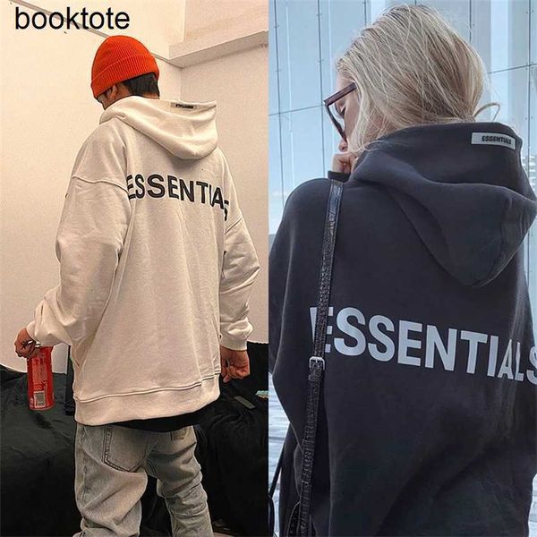 

hoodie jacket feel essentials double line high street reflective sweater men's and women's fashion brand hoodie, Black;brown