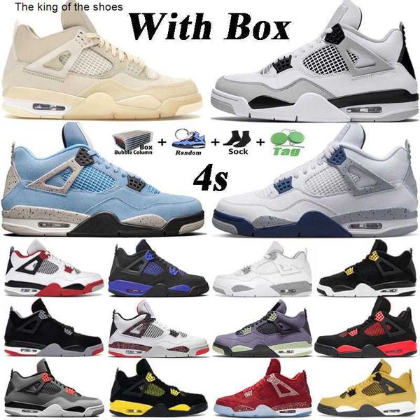 

2023 og with box jumpman 4 mens basketball shoes 4s midnight navy cement military black university blue sail cat oreo bred infrared men wome