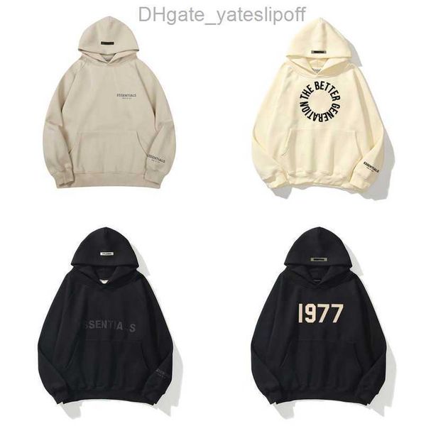 

men's ess sweatshirts luxury jackets hoodies men women letter essentials pullover hooded street hip hop sweatshirt sweater hoodie casua, Black