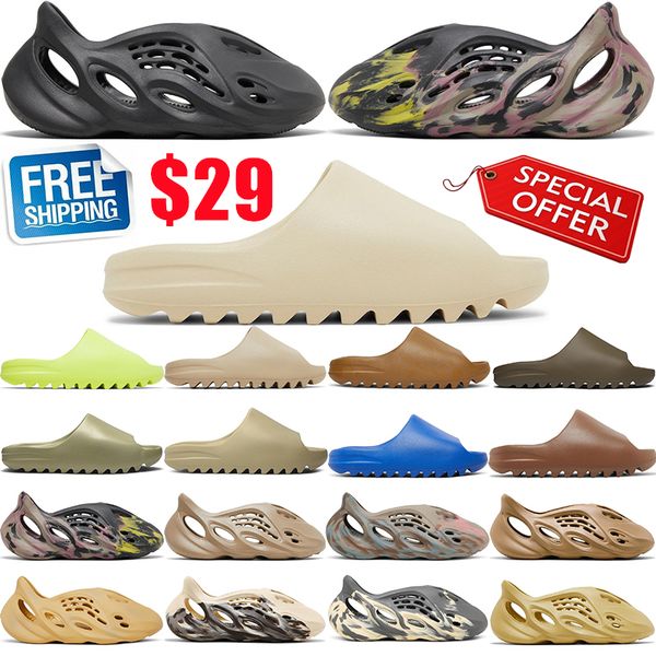 

2023 slippers foams slipper foam runners sandals vermillion mineral blue onyx pure ochre bone resin clog desert ararat runr designer runner, Black