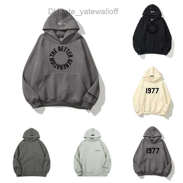 

sweatshirts ess luxury jackets men's hoodies men women letter essentials pullover hooded street hip hop sweatshirt sweater hoodie casua, Black