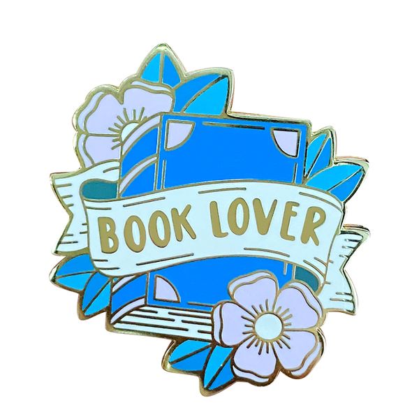 

book lovers hard enamel pin a lovely literary gift for birthdays christmas, Blue