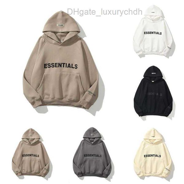 

luxury ess men's sweatshirts jackets hoodies men women letter essentials pullover hoodie hooded hip hop loose sweater casual sweatshir, Black