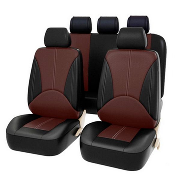 

9pcs full set pu leather car seat covers fit for interior accessories- front & rear