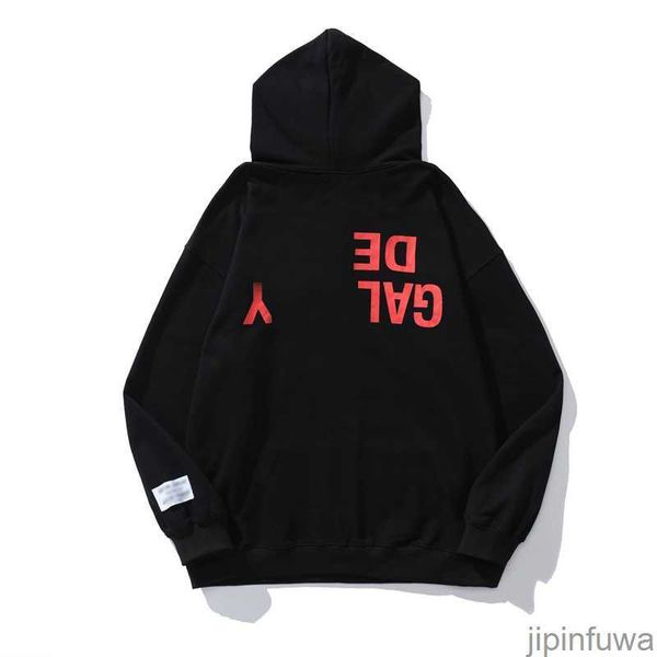 

men's hoodies sweatshirts spring and winter new letter design upside down galleryes depts usa uk high street fashion hoody hooded sweat, Black