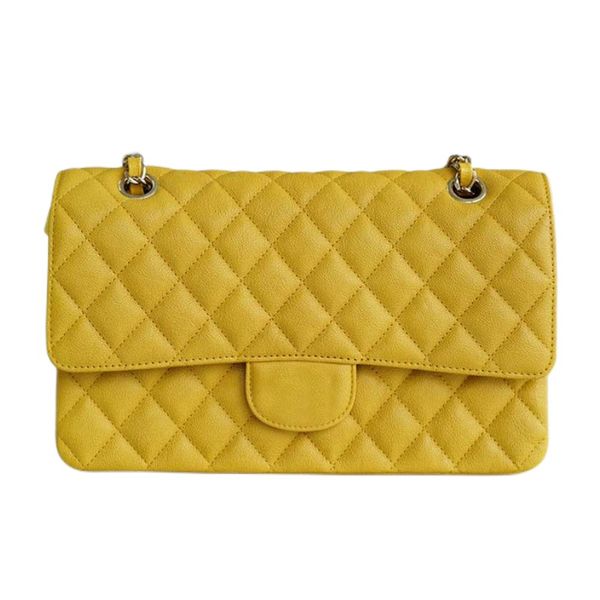 

woman fashion bag designer women shoulder bag handbag purse original box genuine leather cross body chain high grade quality mango yellow ch
