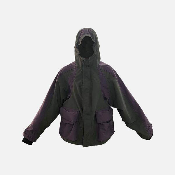 

22fw men's women splicing hooded jackets windbreaker classic autumn winter function tooling coats high street trend fashion casual oute, Black;brown