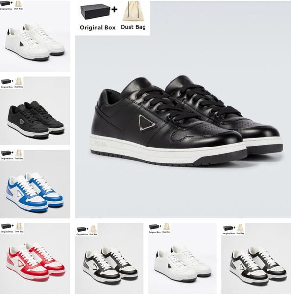 

2023s/s men downtown trainers shoes enamel triangle rubber sole sneakers white black leather comfort skateboard walking eu38-46 original box