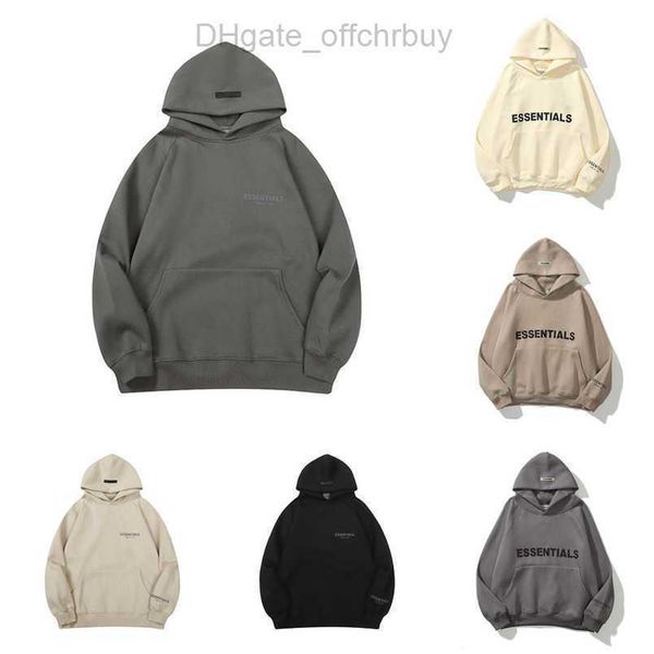 

men's luxury essentials sweatshirts jackets ess hoodies men women letter pullover hooded fashion hip hop sweatshirt sweater hoodie casu, Black