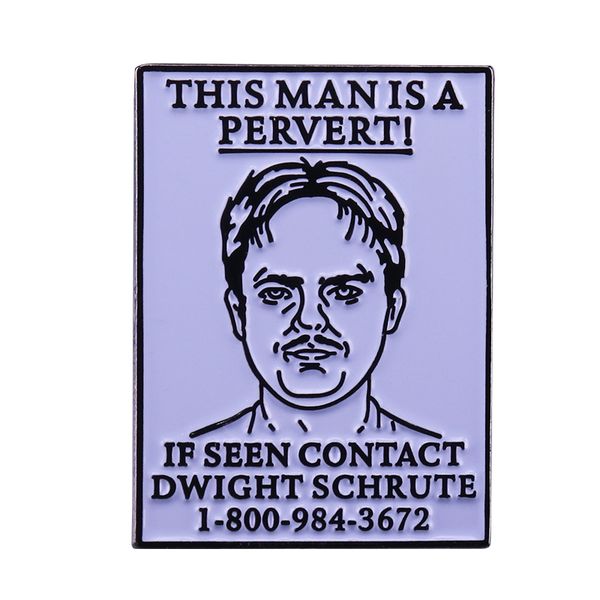 

dwight schrute pervert hunter lapel pin the office tv series jewelry, Blue