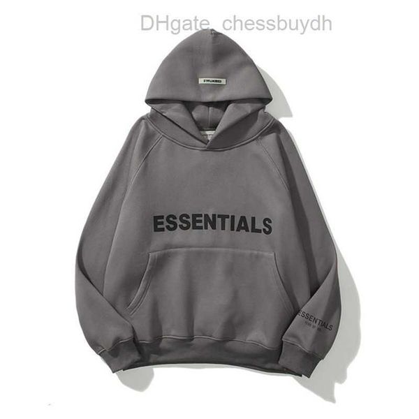 

ess luxury sweatshirts men's jackets hoodies men women essentials chest letter sweater sportswear hooded casual pullover couple jacket, Black