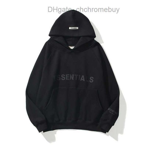 

men's ess luxury sweatshirts jackets hoodies men women essentials chest letter sweater sportswear hooded casual pullover couple jacket, Black