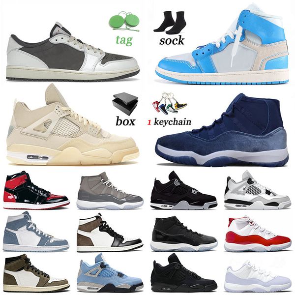 

4 4s sail violet ore mens basketball shoes black cat sneakers 1 1s patent bred denim panda 11 11s cool grey cherry bred high women sports tr