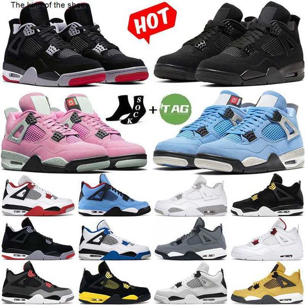 

2023 og jumpman men woman 4 4s basketball shoes thunder sail black cat oreo retro infrared metallic purple cool grey university pink sports