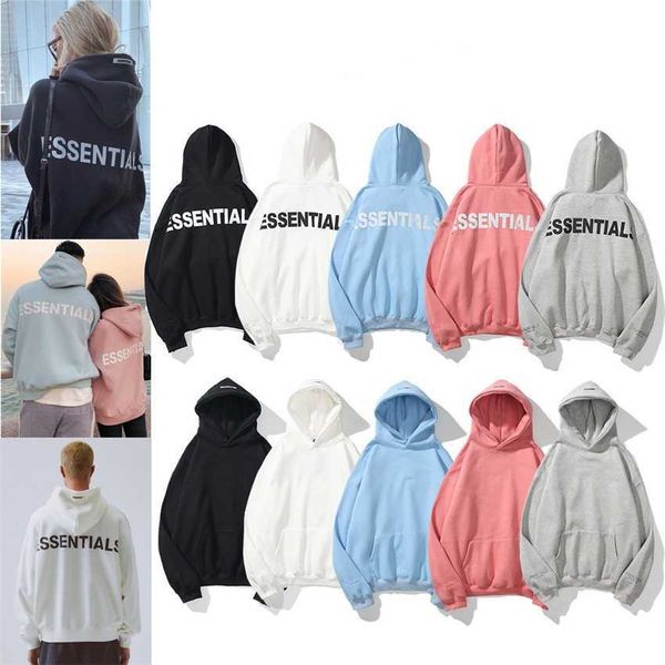 

hoodie jacket double essentials reflective plush hooded gaojiechao brand men's wear, Black;brown