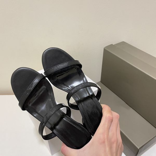 

afterhour paris chunky heels slipper wedding party dress shoes womens lady black white sandal beach outdoor 5cm sandals high heel slippers w