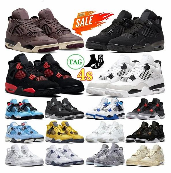 

2023 sail 4 men basketball shoes 4s iv jumpman pn dust blue thunder cool grey taupe haze military black cat university blue trainers sneaker