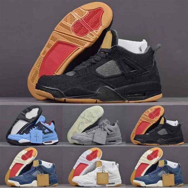 

4 nrg blue black white 4s denim travis jeans sports shoes sneaker266z