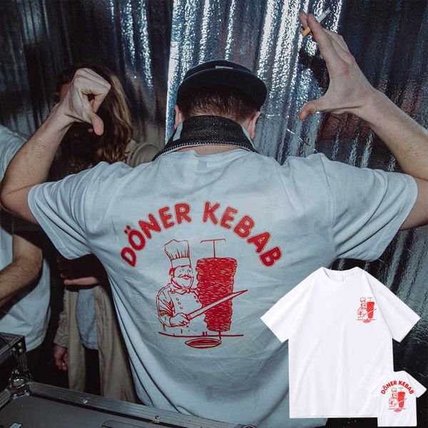 

men's t-shirts doner kebab funny tshirt camisetas fashion cotton men's short sleeve t-shirt man hip hop streetwear men women overs, White;black