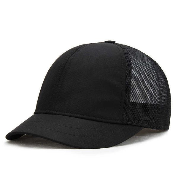

ball caps big head man plus size baseball cap men summer thin fabric mesh sun hat male short peaked snapback hats 55-62cm 0103, Blue;gray