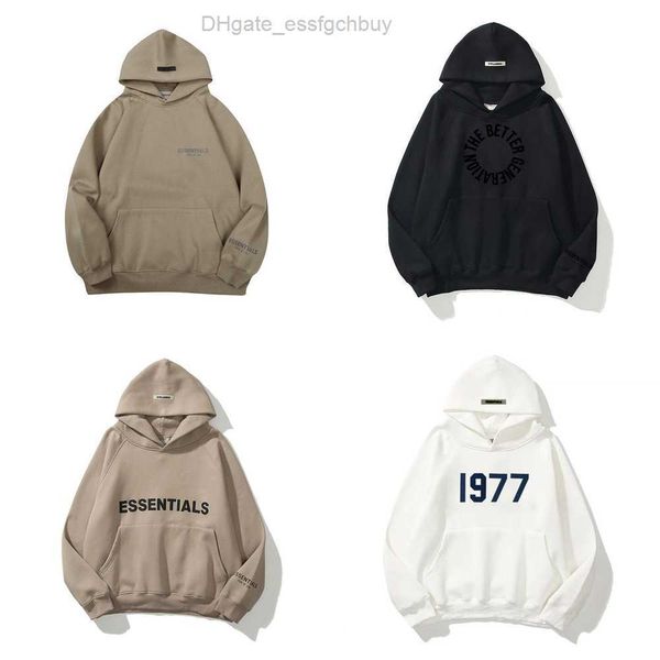 

luxury ess men's sweatshirts jackets hoodies men women letter essentials pullover hooded street hip hop sweatshirt sweater hoodie casua, Black;brown