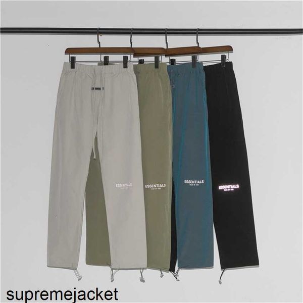 

multi thread essentials reflective letters men's and women's nylon pants sweatpants, Black