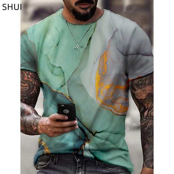 

men's t-shirts 2022 summer harajuku ethnic style men's retro oversized 3d printed round neck t-shirt fashion casual beach wave pat, White;black