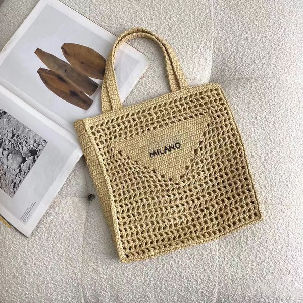 

designer tote shoulder fashion beach straw shopping bag classic woman pochette weekend summer weave crossbody famous big handbags lady walle