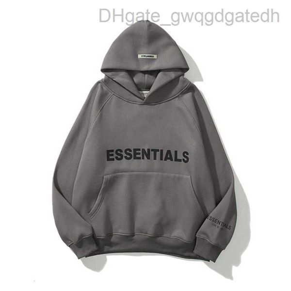 

ess men's luxury sweatshirts jackets hoodies men women essentials chest letter sweater sportswear hooded casual pullover couple jacket, Black