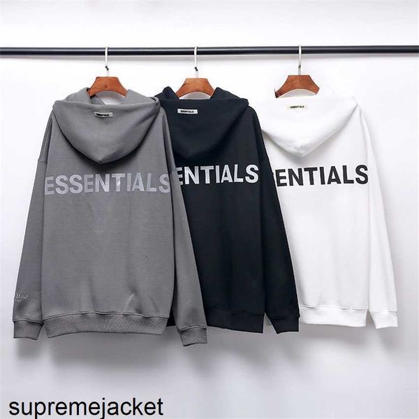 

hoodie jacket multi thread essentials reflective letter embroidered cotton terry hoodie, Black;brown