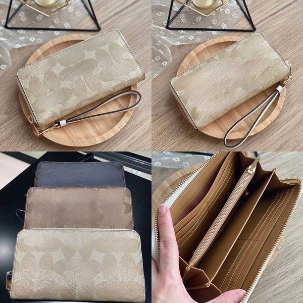 

shoulder bags 2023 new women's designer long wallet classic old flower pickup bag khaki multi card slot hand held change