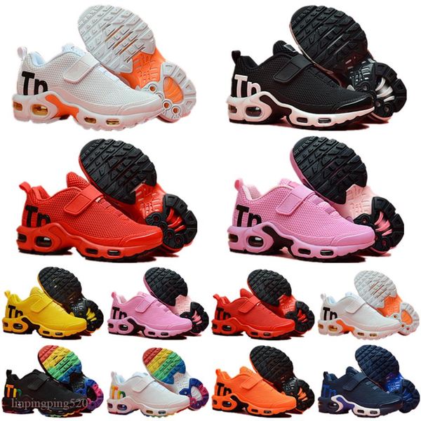 

2021 tn plus kpu magic button cushion trainer children kids sneakers boy girl young kid sport sneaker size 28-35335d, Black