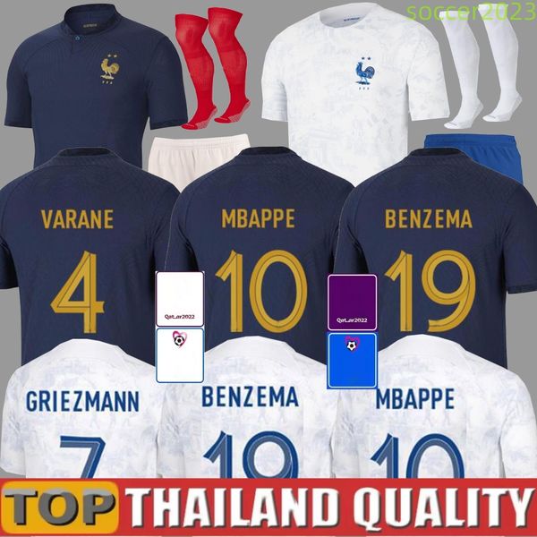 

2022 benzema mbappe soccer jerseys french griezmann kante pogba varane giroud disasi pavaro guendouzi maillot de foot equipe men women footb, Black;yellow