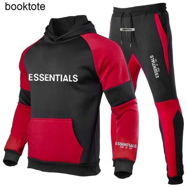 

hoodie jacket multi thread essentials new splicing set chest soup print men's hoodie, Black;brown