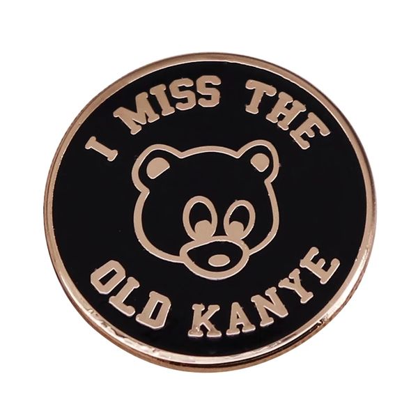 

i miss the old kanye west nas good music bear brooch metal enamel badge lapel backpack fashion pin jewelry accessories gift, Blue