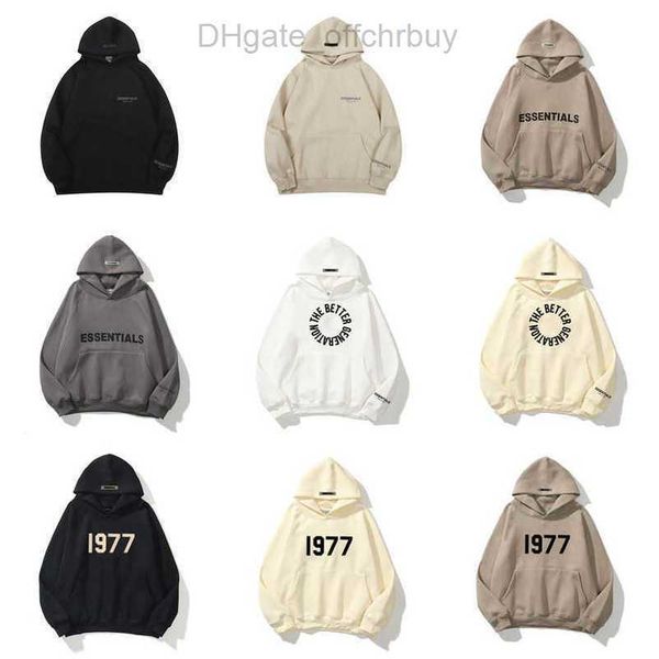 

men's luxury ess sweatshirts jackets hoodies men women letter essentials pullover hooded street hip hop sweatshirt sweater hoodie casua, Black