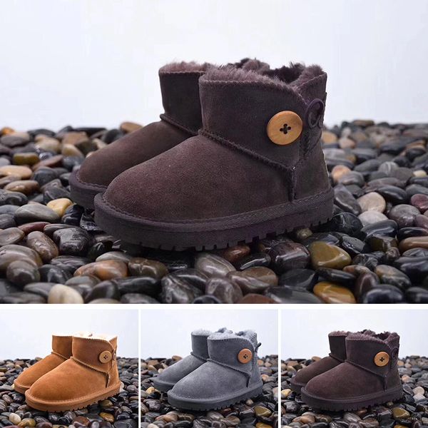 

sell real australia 529 high-quality kid boys girls children baby warm snow boots teenage students winter boots, Black