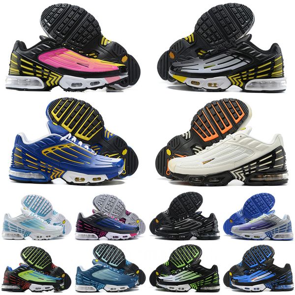 

tn 3 mens athletic running shoes tn plus 3 tn3 tns tuned unity repeat print silver blue smoke grey all black white obsidian sneakers trainer