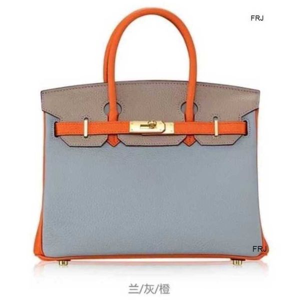 

designer bags birkin handbags herme have logo autumn and winter new h layer cowhide litchi pattern platinum bag leather buckle womens single