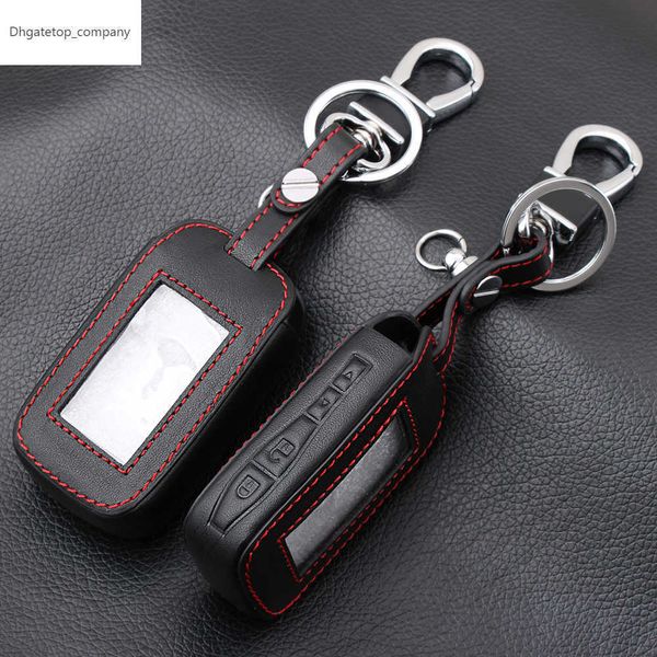 

e60 e90 leather key fob cover cases for starline e60 e90 e63 e93 e95 e66 e96 lcd remote controller keychain transmitter
