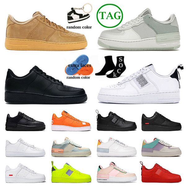 

aaa quality men women ones 1 running shoes black white flax utility red pale lvory particle grey barely green aurora sports sneakers trainer